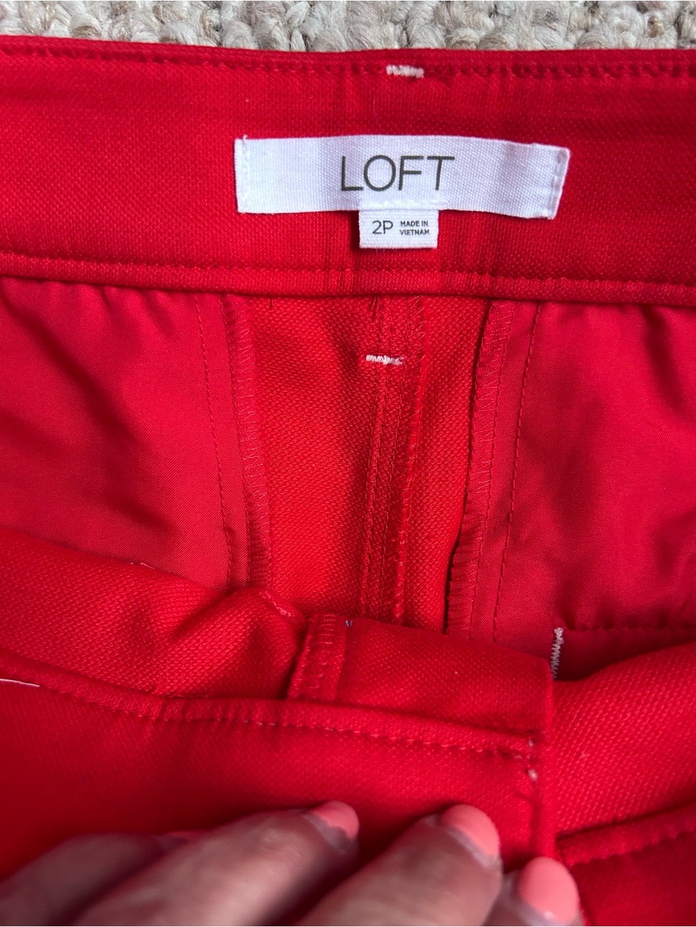 LOFT Red High-Rise Wide-Leg pants 2P - Picture 3 of 10
